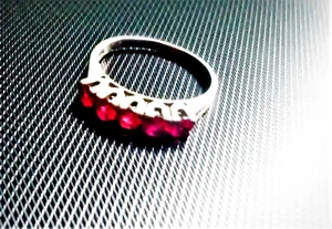 Ring Silber 925 Rubin Vorsteckring stapelbar Meister- Punze antik Vintage - Bild 1 von 11