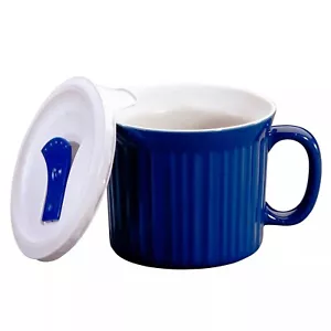 Blue CorningWare 20-Ounce Meal Mug with Vented Lid (Blueberry) - Picture 1 of 1