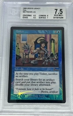 MTG 1 X  Urza's Legacy FOIL Tinker 45/143 Bgs 7.5 NEAR MINT + - Image 1 of 2