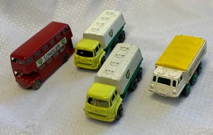 Lesney Matchbox Lot Petrol Tanker Routemaster Bus Alvis Stalwart BP Gas Adverts - Picture 1 of 12