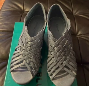 Chocolat Blu Leather Woven Wedge Slip On SZ: 7.5 blue shoes heels - Picture 1 of 9