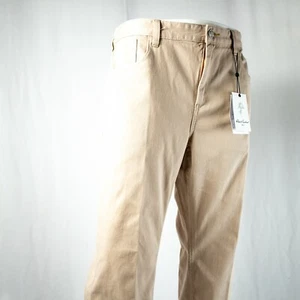 Robert Graham neu beige feste Baumwolle Herren flache Hose Größe 36"W x 32"L - Bild 1 von 11