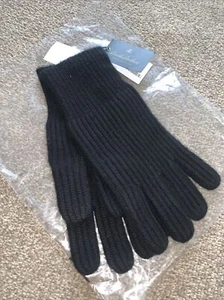 Guanti Brooks Brothers in cashmere NUOVI PREZZO AL PUBBLICO £ 150 taglia unica/nero o rosso - Foto 1 di 10