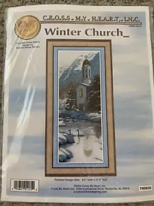 Cross My Heart Inc Counted Cross Stitch Kit Winter Church Lake Snow Mountains - Picture 1 of 9