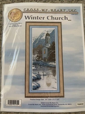 Cross My Heart Inc Kit Punto de Cruz Contado Invierno Iglesia Lago Nieve Montañas Foto 1 de 4