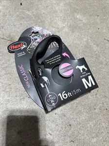Flexi New Classic Retractable Cord Dog Leash Duo For Medium Dogs 16-Foot Black - Picture 1 of 8