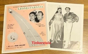 Leone & Tarnyia Trapeze Swaypole Artistes Advertising Leaflet & Photograph c1965 - Picture 1 of 5