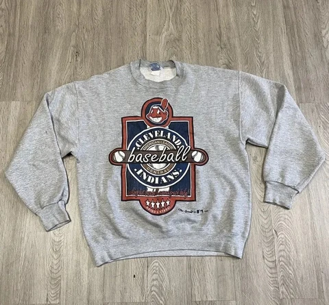 Vintage Cleveland Indians Sweatshirt Mens Large Chief Wahoo Crewneck The Game Cover