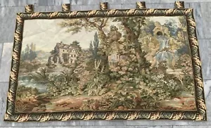 3x4 Vintage Französischer Wandteppich Wandbehang Mittelalter Blumen Deko 132x79 cm - Bild 1 von 10