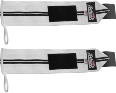 Schiek Sports Model 1112 Heavy Duty 12" Weight Lifting Wrist Wraps - Black/White - Image 1 of 3