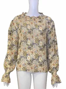 Valley Girl Hi Low Sheer Top Blouse Womens Size 12 Multicoloured High Neck - Picture 1 of 4
