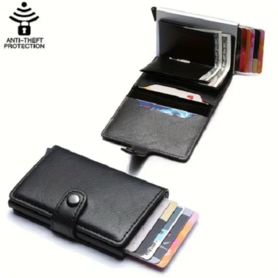 Porta Carte Di Credito Protezione Rfid Portatessere Mini Portafoglio Da Uomo - Immagine 1 di 4