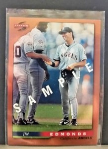 1996 Score Dugout Collection Samples #4 Jim Edmonds Los Angeles Angels Card GDM#