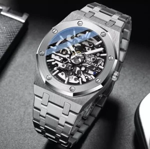 High Quality Mens Watch AP Skeleton Automatic Waterproof Chenxi Stainless Steel - Picture 1 of 4