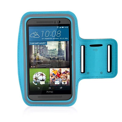 HTC One M9 Light Blue Sports Fitness Running Armband Tie Adjustable - Image 1 of 4