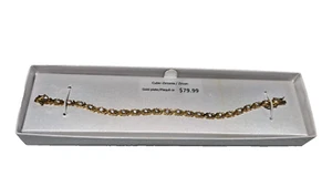 VNTG Gold Plated & Cubic Zirconia Women's Tennis Bracelet 8 Inch NIB Jewelry! - Picture 1 of 1