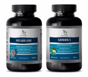 Weight loss and energy pills - ANTI GRAY HAIR - GRAVIOLA COMBO- graviola capsule - Picture 1 of 12