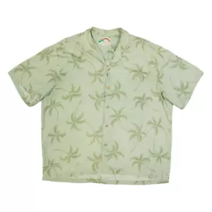 Vintage PARADISE FOUND Mens Hawaiian Shirt Green 90s Floral XL - Picture 1 of 6
