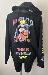 Naruto Shippuden Hoodie Black Pullover Sweatshirt Anime NEW Medium - Picture 1 of 10