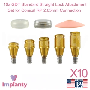Juego de 10 accesorios de bloqueo recto dental estándar de silicona hexagonal cónico RP 2,65 mm - Imagen 1 de 12