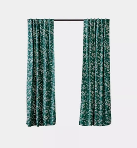 Plow & Hearth Insulated Curtain Floral Damask Rod Pocket Evergreen 42"Wx84"L - Picture 1 of 9