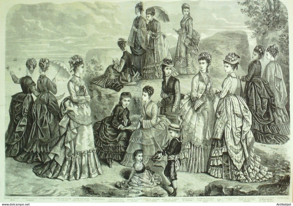 Gravure de mode La Mode illustrée (Maison Fladry) - Photo 1/1