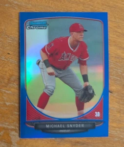 2013 Bowman Chrome Mini Blue Refractors #194 Michael Snyder /99 Angels - Bild 1 von 2