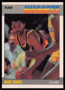 1987-88 Fleer Mike Evans Denver Nuggets #36