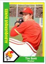 1990 CMC Albuquerque Dukes Tim Scott #9 Albuquerque Dukes Baseball Card