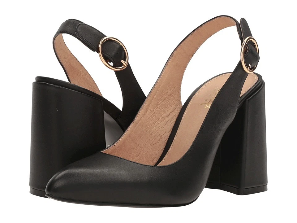 SHELLYS LONDON Chester насос новый в коробке слинга каблук черная кожа или блестящий $159 - Изображение 1 из 4