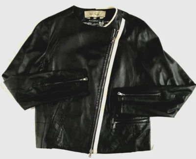 Chaqueta de moto Paul Smith de diseñador para mujer de cuero piel de cordero City Biker informal 42 Foto 1 de 4