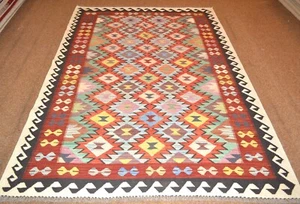 Handgewebter Orient Kelim Afghan Nr.714 - 247x171cm aus 100% Wolle - Picture 1 of 11