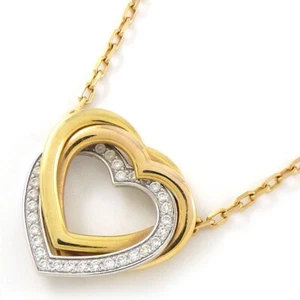 Cartier Necklace Trinity Heart Diamond 750(18K) Tri-Color Gold - Picture 1 of 10