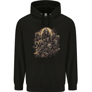 Heavy Metal Skull Rock Band Biker Music Grim Reaper Childrens Kids Hoodie - Picture 1 of 3
