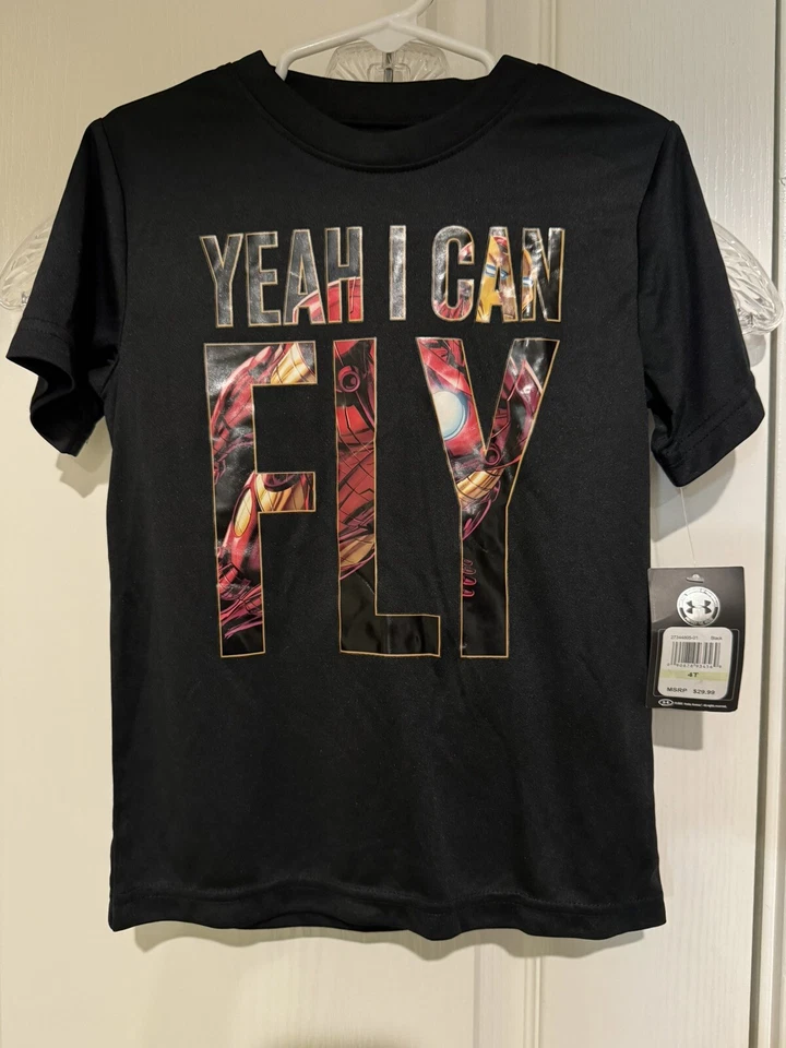 Little Boys Under Armour Marvel Avenger Iron-Man~Size 4T~Heatgear T-Shirt~NWT - Image 1 of 1