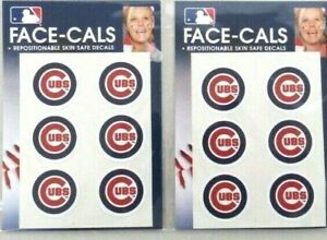 2 MLB Chicago Cubs Face Cals Temporary Tattoos Stickers 2 Packs of 6
