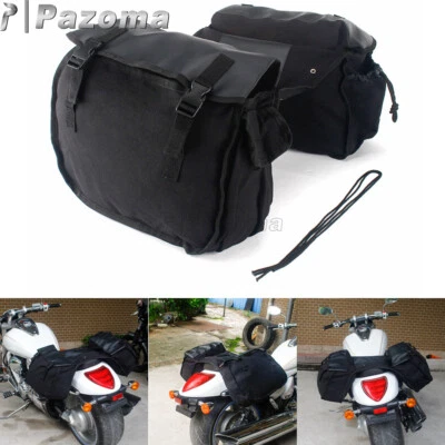 Saddlebag Luggage Storage Side Bags Universal For Harley Sportster Honda Suzuki - Image 1 of 4