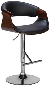 #R123183_B/3005 Barhocker Foley Kunstleder walnuss/schwarz Tresenhocker Barstuhl - Bild 1 von 1
