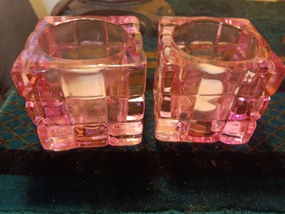 2 Fifth Avenue Crystal Tea Light, Pink Candle Holder Rubiks Cube Christmas - Image 1 of 2