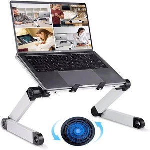 Laptop Stand Cooling Fan Adjustable Laptop Holder Notebook Table for Work - Picture 1 of 7