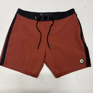 Vuori Banks Board Shorts Brick Heather Texture Mens Athletic Training Gym Swim - Picture 1 of 9