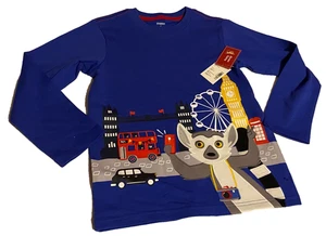 NWT GYMBOREE Boys Size 7 LONDON CALLING LEMUR Tourist Shirt - Picture 1 of 3