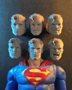 3D Printed Dan Mora Style Mcfarlane SUPERMAN HEADS FULL SET - Picture 1 of 8
