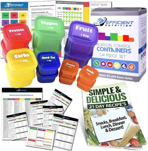 14 Stück Fix Portionskontrolle Behälter Kit Strand Körper Ernährung Plan Diät Abnehmen - Bild 1 von 7