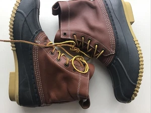 Lands End Womens Unlined Duck Boots Ankle Lace Up Size 8 - Picture 1 of 10