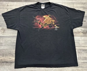 Vintage WWF WWE Rock Bottom Shirt Mens 2XL Chris Benoit 2001 Black Tee Sports - Picture 1 of 9