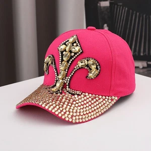 Gorra de béisbol de cristales coloridos de moda gorra de pico moda elegante sombrero para el sol de viaje - Imagen 1 de 8