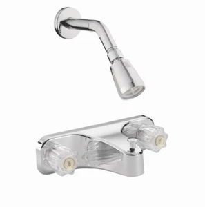 Plumb Works Rubinetto off-set doccia mobile casa/vasca camper 2 maniglie cromato 673-2536 - Foto 1 di 8