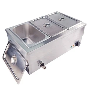Commercial 6-Pan Bain Marie Food Warmer-Stainless Steel Buffet Heater 1500W - Picture 1 of 12