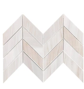 Daltile Pietra Divina Calacatta Dolomiti Pulido 14 pulgadas x 14 pulgadas Mármol Chevron 1.1 - Imagen 1 de 3